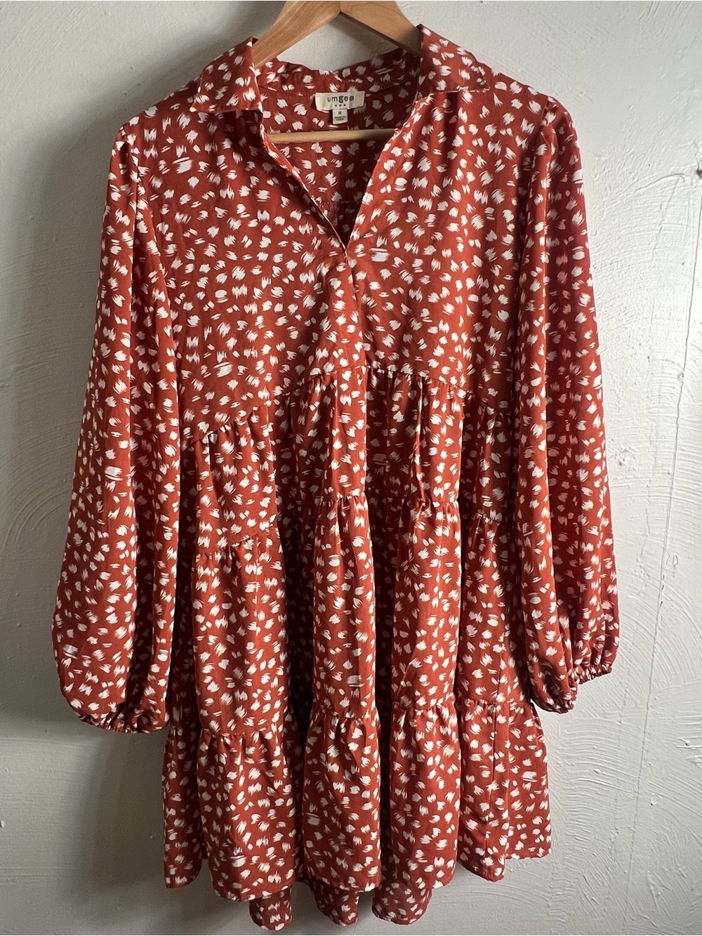 Umgee Long Sleeve Hi Low Dress Medium